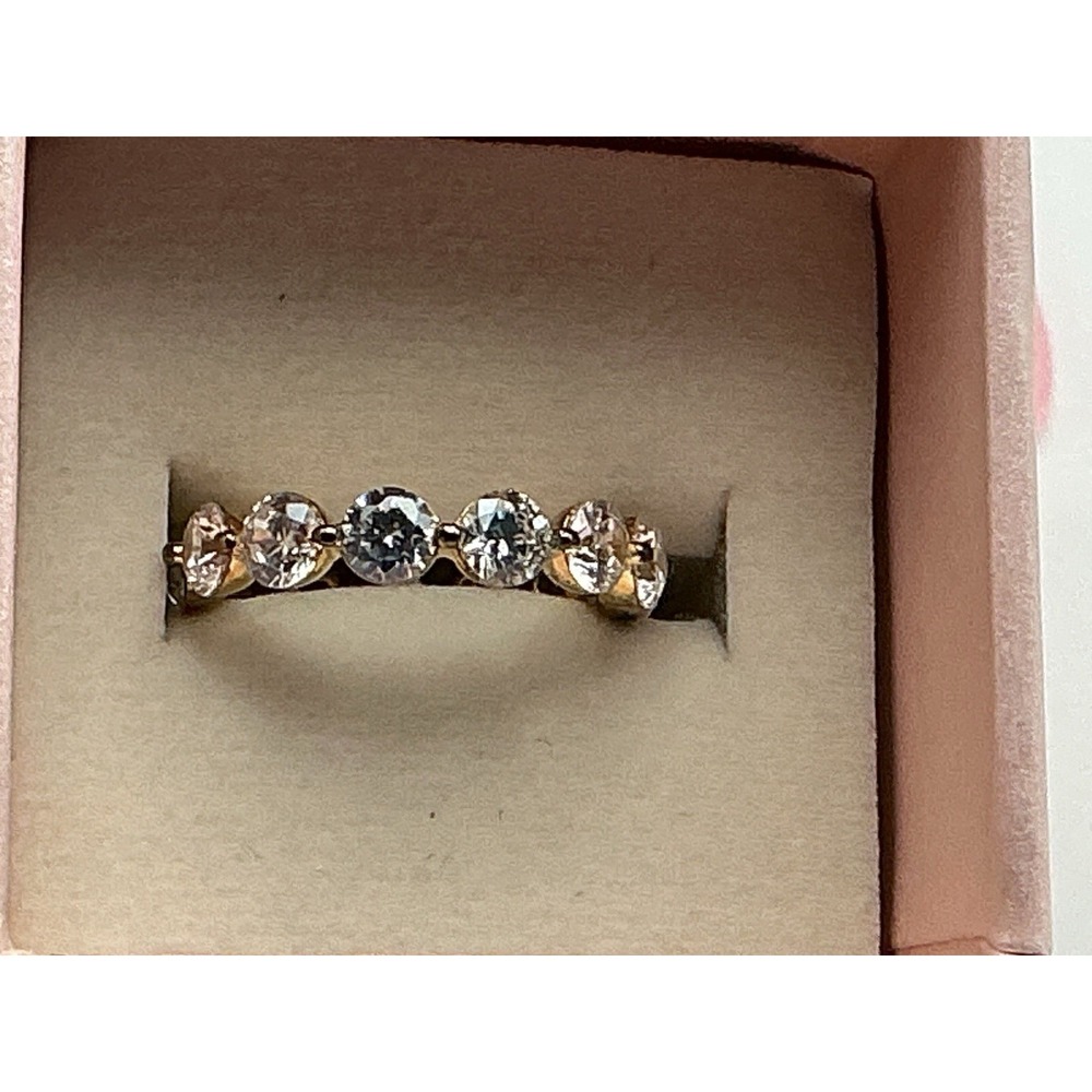Diamonique 7.00 cttw Eternity Band Ring 14K Gold Plated Silver Size 5 J463681